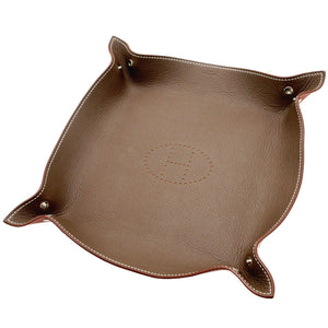 新品同様 エルメス ヴィドポッシュ T刻印(2015年製) レザー エトゥープ オレンジ トレイ 小物 0103【中古】HERMES