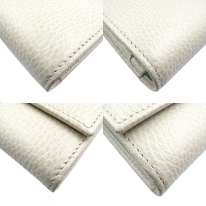 新品同様 グッチ GGマーモント コンチネンタルウォレット 456116 レザー ゴールド金具 ホワイト 白 グリーン 長財布 0109【中古】GUCCI