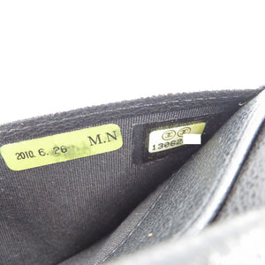 美品 シャネル カメリア レザー シルバー金具 ブラック 13番台 手帳カバー 0111【中古】CHANEL