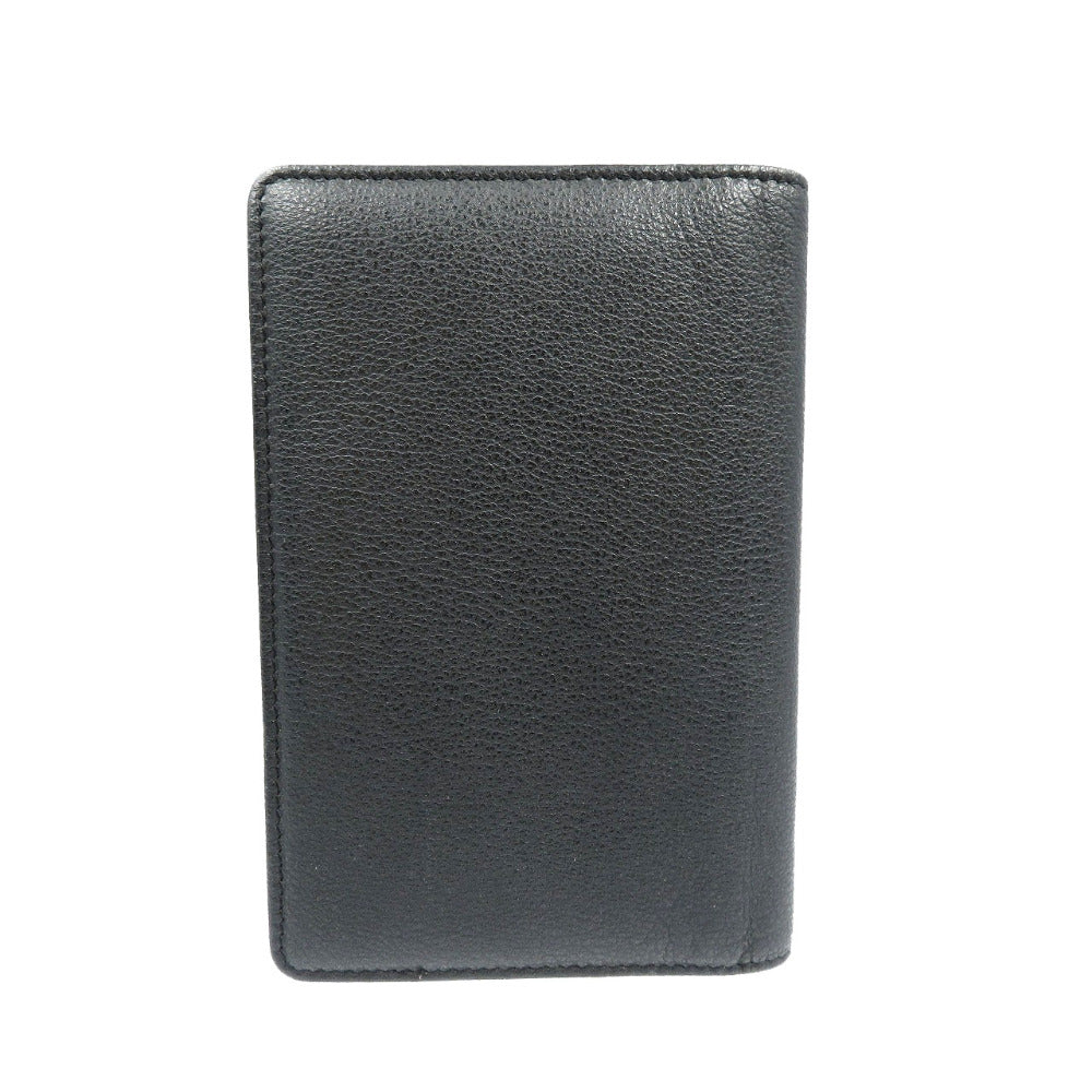 美品 シャネル カメリア レザー シルバー金具 ブラック 13番台 手帳カバー 0111【中古】CHANEL