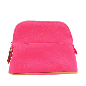 未使用 エルメス ボリードポーチ ミニミニ キャンバス シルバー金具 ピンク ポーチ 0117【中古】HERMES