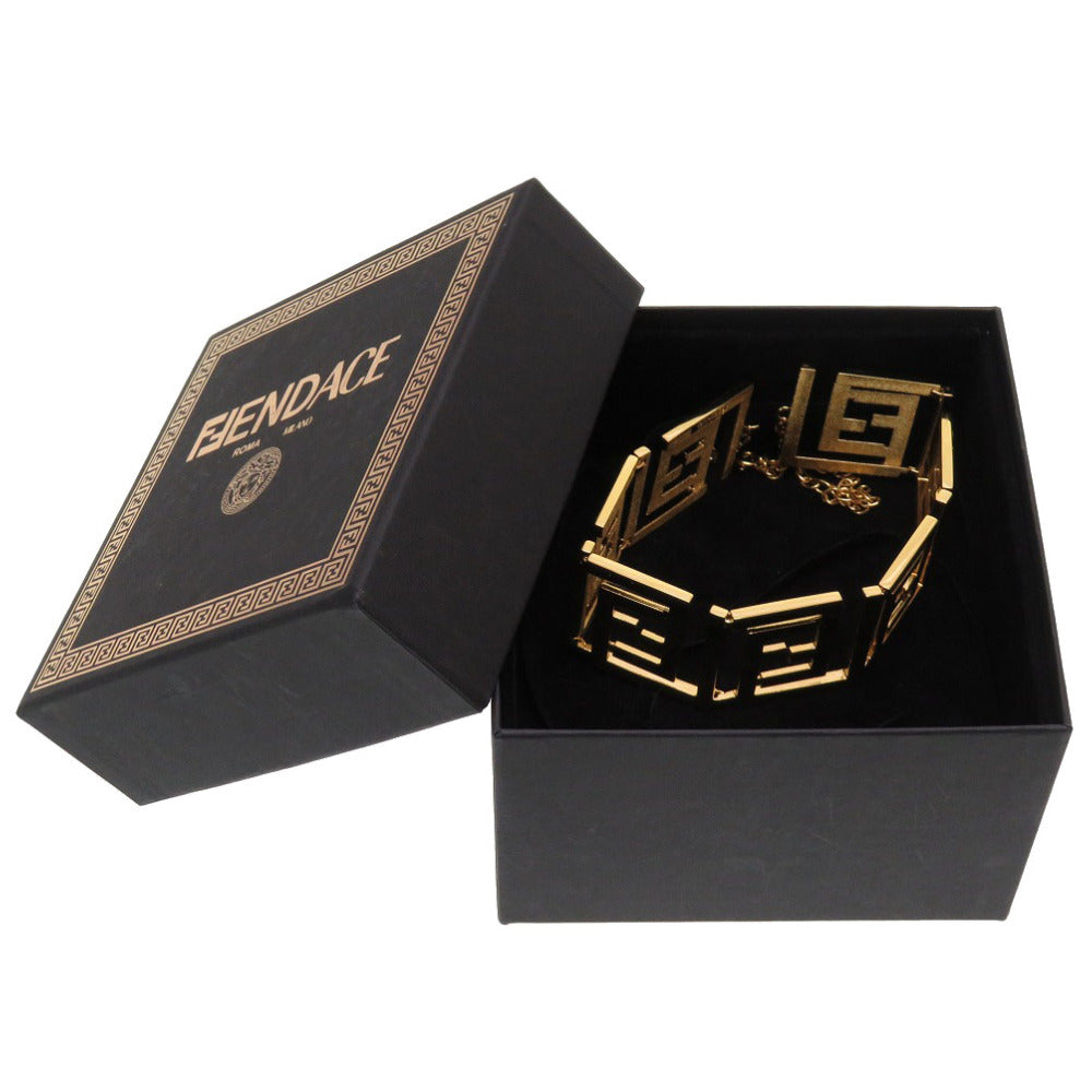 美品 フェンディ × ヴェルサーチ フェンダーチェ ロゴ ゴールド チョーカー ネックレス 0132 【中古】 FENDI