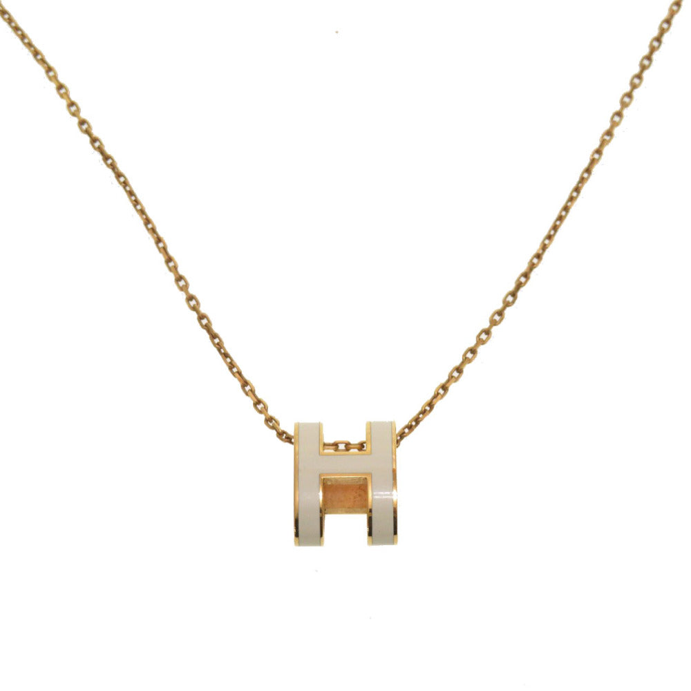新品同様 エルメス ポップアッシュ H ネックレス ホワイト ゴールド アクセサリー 0136 【中古】 HERMES
