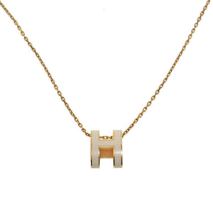 新品同様 エルメス ポップアッシュ H ネックレス ホワイト ゴールド アクセサリー 0136 【中古】 HERMES