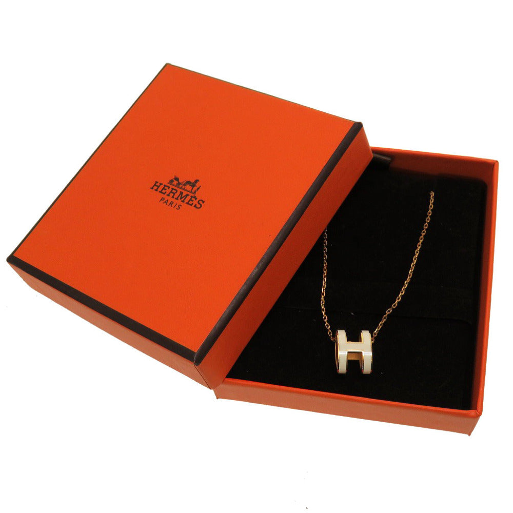新品同様 エルメス ポップアッシュ H ネックレス ホワイト ゴールド アクセサリー 0136 【中古】 HERMES