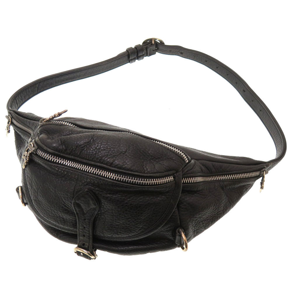 クロムハーツ スナットパック ダガー レザー ブラック ボディバッグ バッグ 黒 0162 【中古】 CHROME HEARTS メンズ