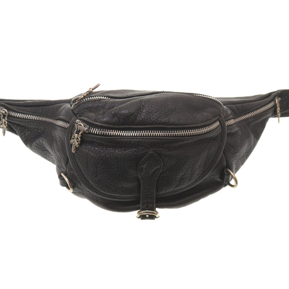 クロムハーツ スナットパック ダガー レザー ブラック ボディバッグ バッグ 黒 0162 【中古】 CHROME HEARTS メンズ