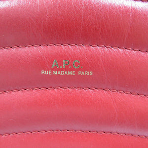 アーペーセー ハーフムーン レザー ゴールド金具 レッド 赤 ショルダーバッグ 0180【中古】A.P.C