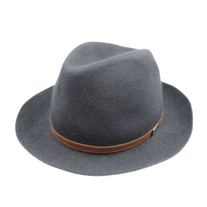 美品 ボルサリーノ イタリア製 ラビットファー ブラック ブラウン 中折れハット 0184【中古】BORSALINO