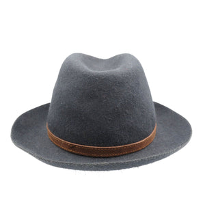 美品 ボルサリーノ イタリア製 ラビットファー ブラック ブラウン 中折れハット 0184【中古】BORSALINO