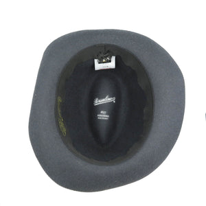 美品 ボルサリーノ イタリア製 ラビットファー ブラック ブラウン 中折れハット 0184【中古】BORSALINO