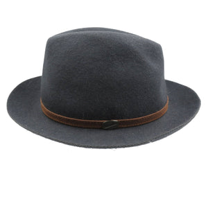 美品 ボルサリーノ イタリア製 ラビットファー ブラック ブラウン 中折れハット 0184【中古】BORSALINO