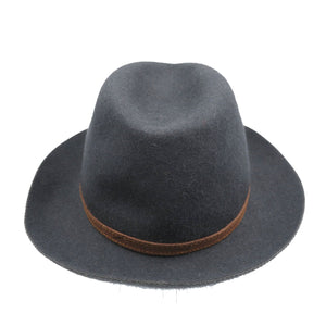 美品 ボルサリーノ イタリア製 ラビットファー ブラック ブラウン 中折れハット 0184【中古】BORSALINO