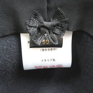 美品 ボルサリーノ イタリア製 ラビットファー ブラック ブラウン 中折れハット 0184【中古】BORSALINO