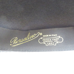 美品 ボルサリーノ イタリア製 ラビットファー ブラック ブラウン 中折れハット 0184【中古】BORSALINO