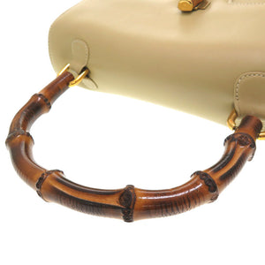 美品 グッチ バンブー レザー ベージュ 000 23 0116 ハンドバッグ バッグ 0188 【中古】 GUCCI