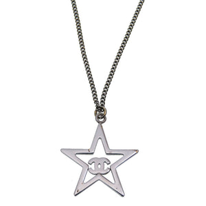 シャネル ココマーク スター ストーン シルバー B17 ネックレス アクセサリー 0242 【中古】 CHANEL