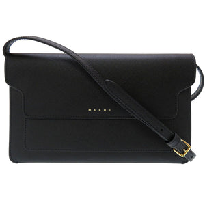 未使用 マルニ トランク レザー ブラック ショルダーバッグ バッグ 黒 0244 【中古】 MARNI