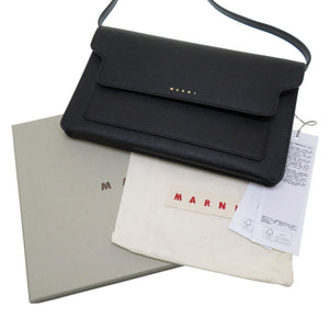 未使用 マルニ トランク レザー ブラック ショルダーバッグ バッグ 黒 0244 【中古】 MARNI