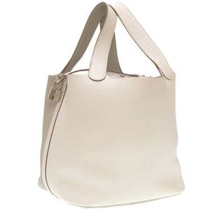 美品 エルメス ピコタンロックカザックMM トリヨンクレマンス ブラン パールグレー シルバー金具 □P刻印 ハンドバッグ バッグ 0007 【中古】 HERMES