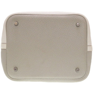 美品 エルメス ピコタンロックカザックMM トリヨンクレマンス ブラン パールグレー シルバー金具 □P刻印 ハンドバッグ バッグ 0007 【中古】 HERMES