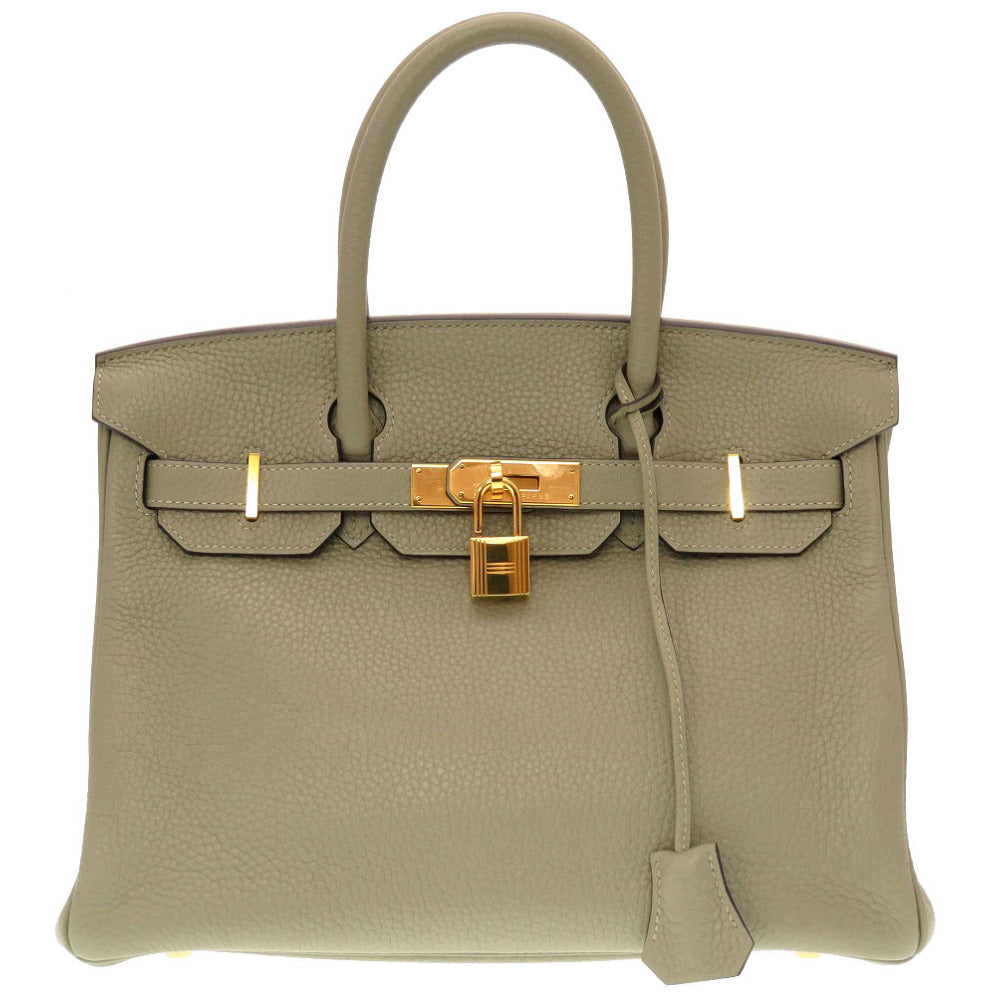 美品 エルメス バーキン30 トリヨンクレマンス セージ ゴールド金具 X刻印(2016年製) ハンドバッグ バッグ 0008 【中古】 HERMES ソーゼ