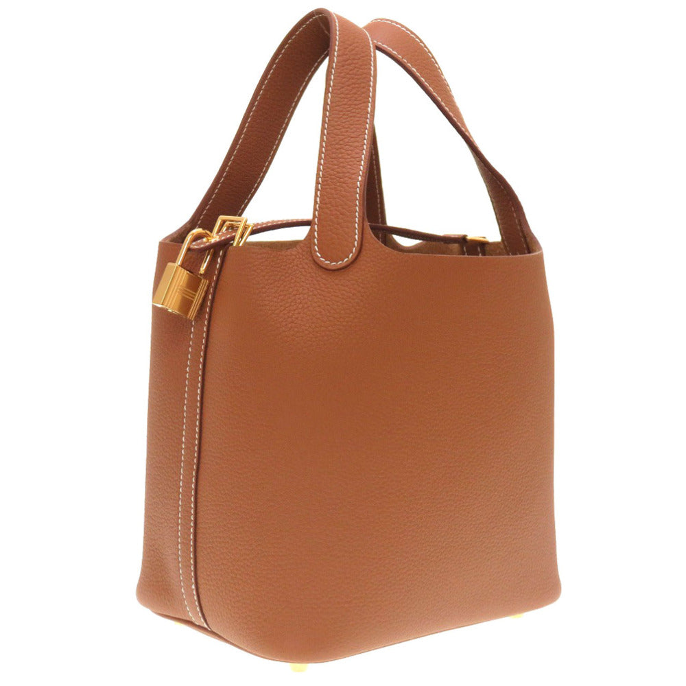 未使用 エルメス ピコタンロックPM トリヨンモーリス ゴールド ゴールド金具 B刻印(2023年製) ハンドバッグ バッグ 茶 0010 【中古】 HERMES