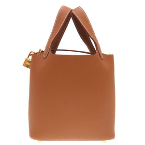 未使用 エルメス ピコタンロックPM トリヨンモーリス ゴールド ゴールド金具 B刻印(2023年製) ハンドバッグ バッグ 茶 0010 【中古】 HERMES