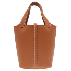 未使用 エルメス ピコタンロックPM トリヨンモーリス ゴールド ゴールド金具 B刻印(2023年製) ハンドバッグ バッグ 茶 0010 【中古】 HERMES