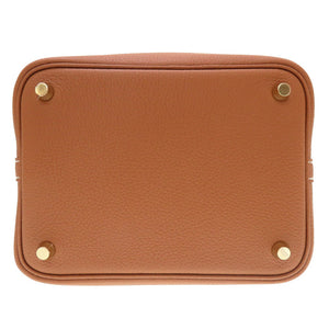 未使用 エルメス ピコタンロックPM トリヨンモーリス ゴールド ゴールド金具 B刻印(2023年製) ハンドバッグ バッグ 茶 0010 【中古】 HERMES