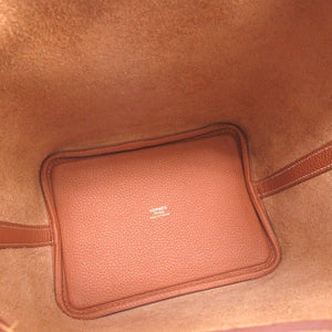 未使用 エルメス ピコタンロックPM トリヨンモーリス ゴールド ゴールド金具 B刻印(2023年製) ハンドバッグ バッグ 茶 0010 【中古】 HERMES