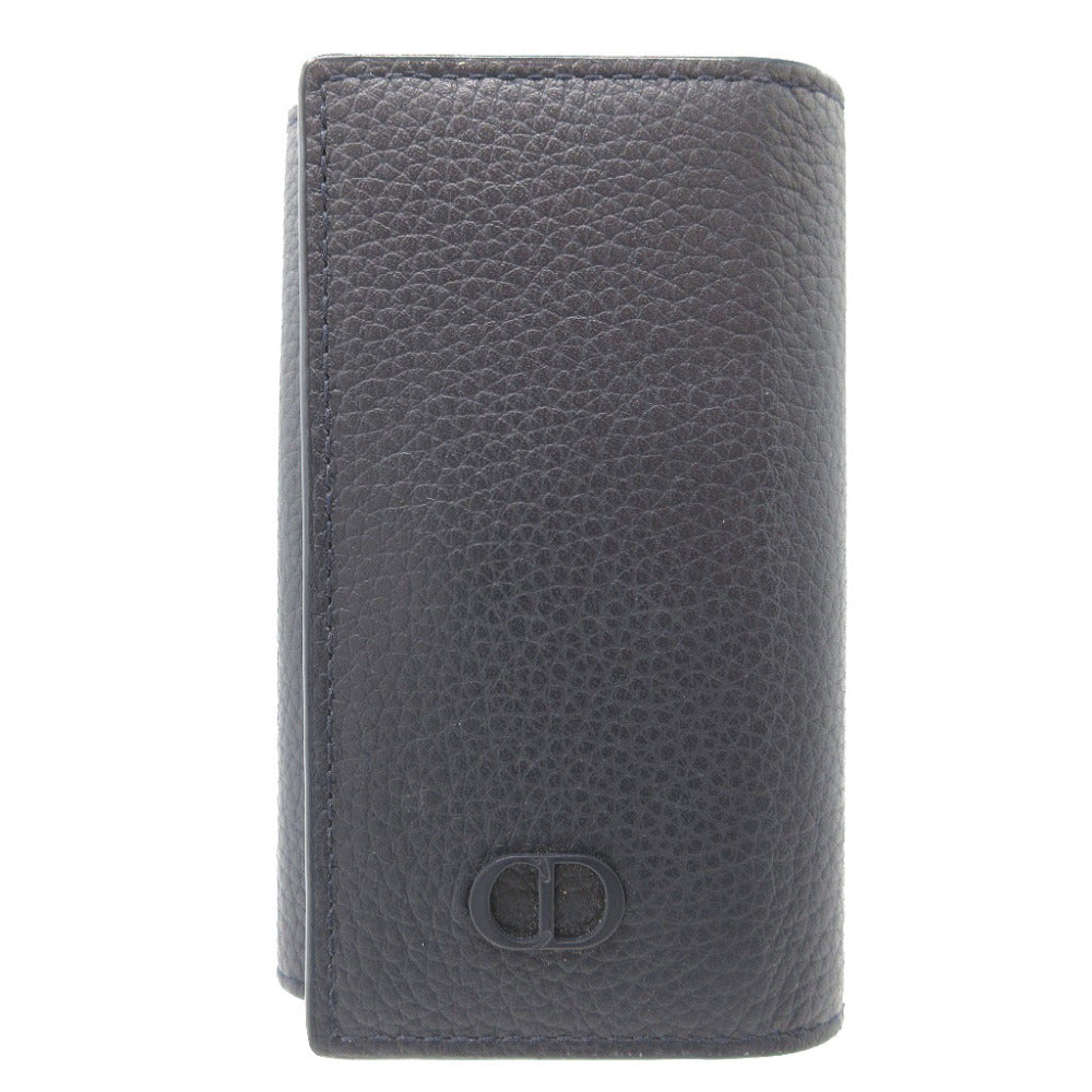新品同様 ディオール CDロゴ レザー ネイビー 紺 6連 キーケース 0014【中古】Dior