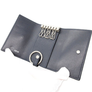 新品同様 ディオール CDロゴ レザー ネイビー 紺 6連 キーケース 0014【中古】Dior