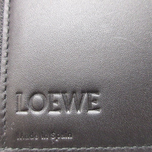 新品同様 ロエベ コンパクトウォレット レザー ブラック 黒 3つ折り財布 財布 0015【中古】LOEWE