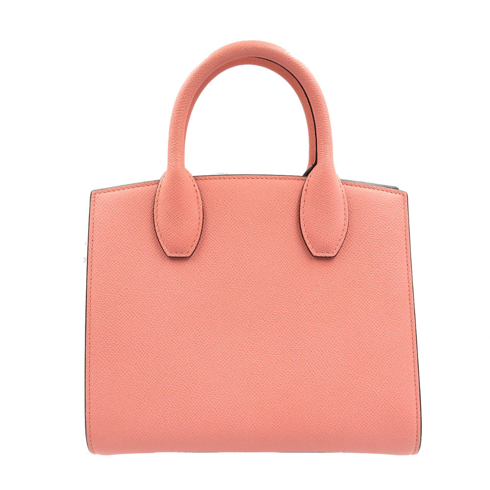 新品同様 サルヴァトーレフェラガモ スタジオ ボックス スモール 2WAY カーフ シルバー金具 Corallo ピンク ハンドバッグ ショルダーバッグ 0161【中古】Salvatore Ferragamo