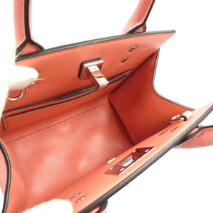 新品同様 サルヴァトーレフェラガモ スタジオ ボックス スモール 2WAY カーフ シルバー金具 Corallo ピンク ハンドバッグ ショルダーバッグ 0161【中古】Salvatore Ferragamo