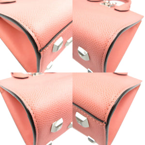 新品同様 サルヴァトーレフェラガモ スタジオ ボックス スモール 2WAY カーフ シルバー金具 Corallo ピンク ハンドバッグ ショルダーバッグ 0161【中古】Salvatore Ferragamo