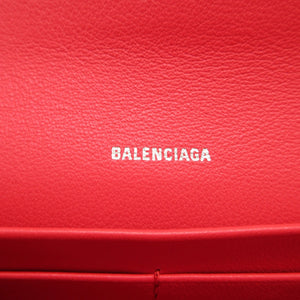 新品同様 バレンシアガ ペーパー 499207 レザー レッド 赤 2つ折り長財布 財布 0020【中古】BALENCIAGA