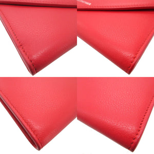 新品同様 バレンシアガ ペーパー 499207 レザー レッド 赤 2つ折り長財布 財布 0020【中古】BALENCIAGA