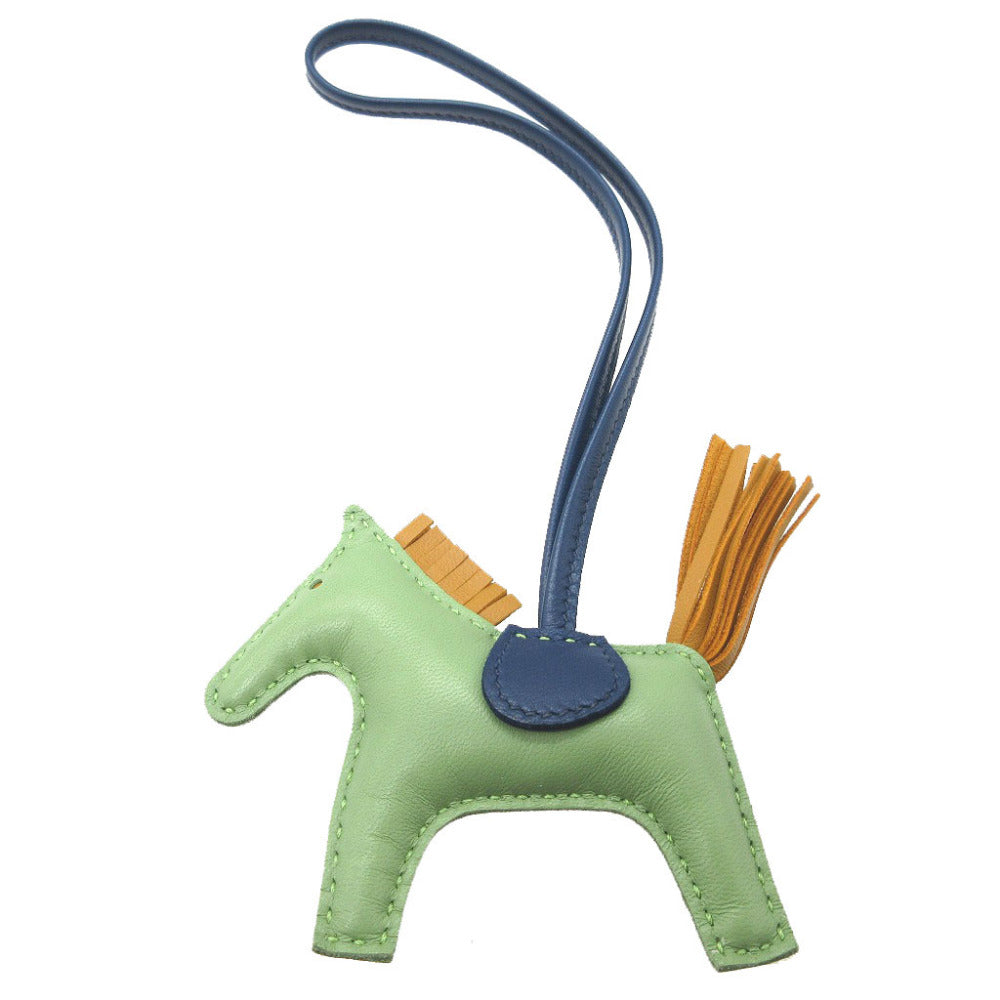 新品同様 エルメス ロデオチャームPM U刻印(2022年製) アニューミロ ヴェールクリケット ブルーマルテ セサミ バッグチャーム キーホルダー 0023【中古】HERMES