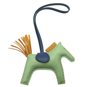 新品同様 エルメス ロデオチャームPM U刻印(2022年製) アニューミロ ヴェールクリケット ブルーマルテ セサミ バッグチャーム キーホルダー 0023【中古】HERMES