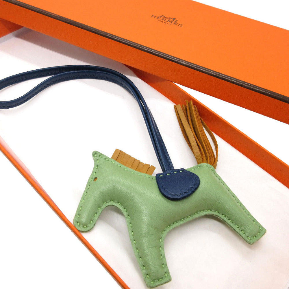 新品同様 エルメス ロデオチャームPM U刻印(2022年製) アニューミロ ヴェールクリケット ブルーマルテ セサミ バッグチャーム キーホルダー 0023【中古】HERMES