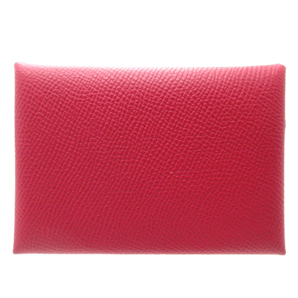 未使用 エルメス カルヴィデュオ B刻印(2023年製) ヴォーエプソン ルージュグレナ コインケース 0024【中古】HERMES