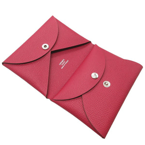 未使用 エルメス カルヴィデュオ B刻印(2023年製) ヴォーエプソン ルージュグレナ コインケース 0024【中古】HERMES