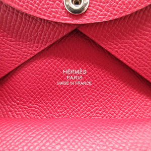 未使用 エルメス カルヴィデュオ B刻印(2023年製) ヴォーエプソン ルージュグレナ コインケース 0024【中古】HERMES