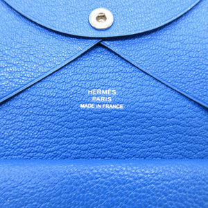未使用 エルメス カルヴィデュオ B刻印(2023年製) シェーブル ブルーフランス コインケース 0025【中古】HERMES