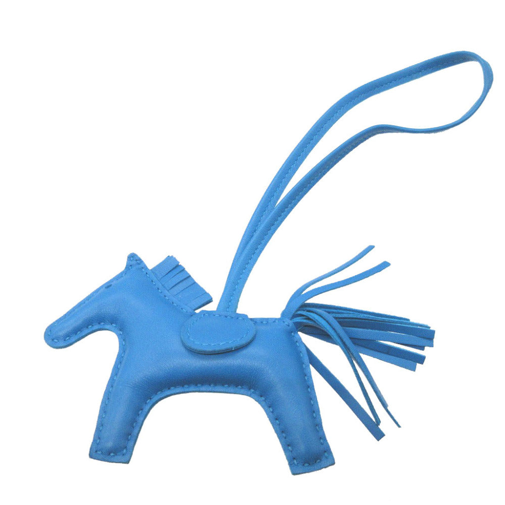 美品 エルメス ロデオチャームPM U刻印(2022年製) アニューミロ ブルーザンジバル バッグチャーム キーホルダー 0027【中古】HERMES