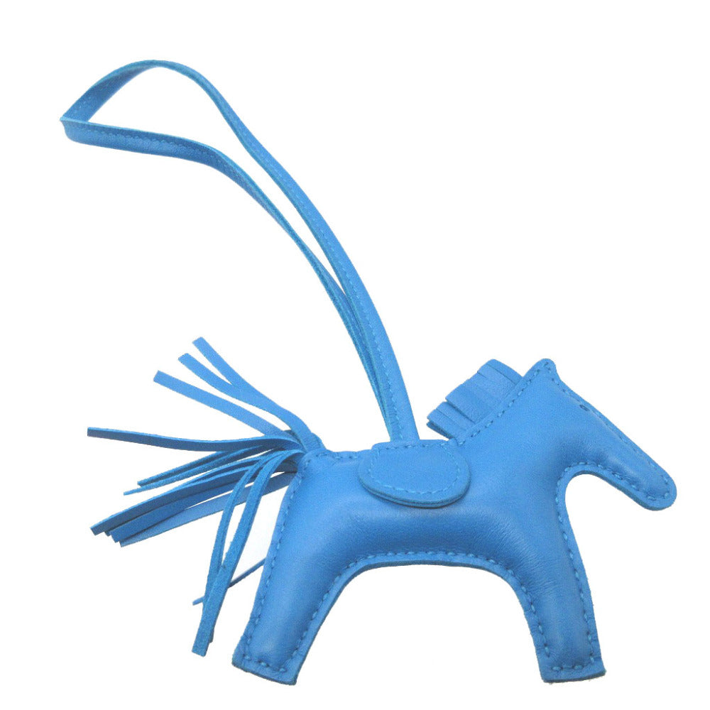 美品 エルメス ロデオチャームPM U刻印(2022年製) アニューミロ ブルーザンジバル バッグチャーム キーホルダー 0027【中古】HERMES