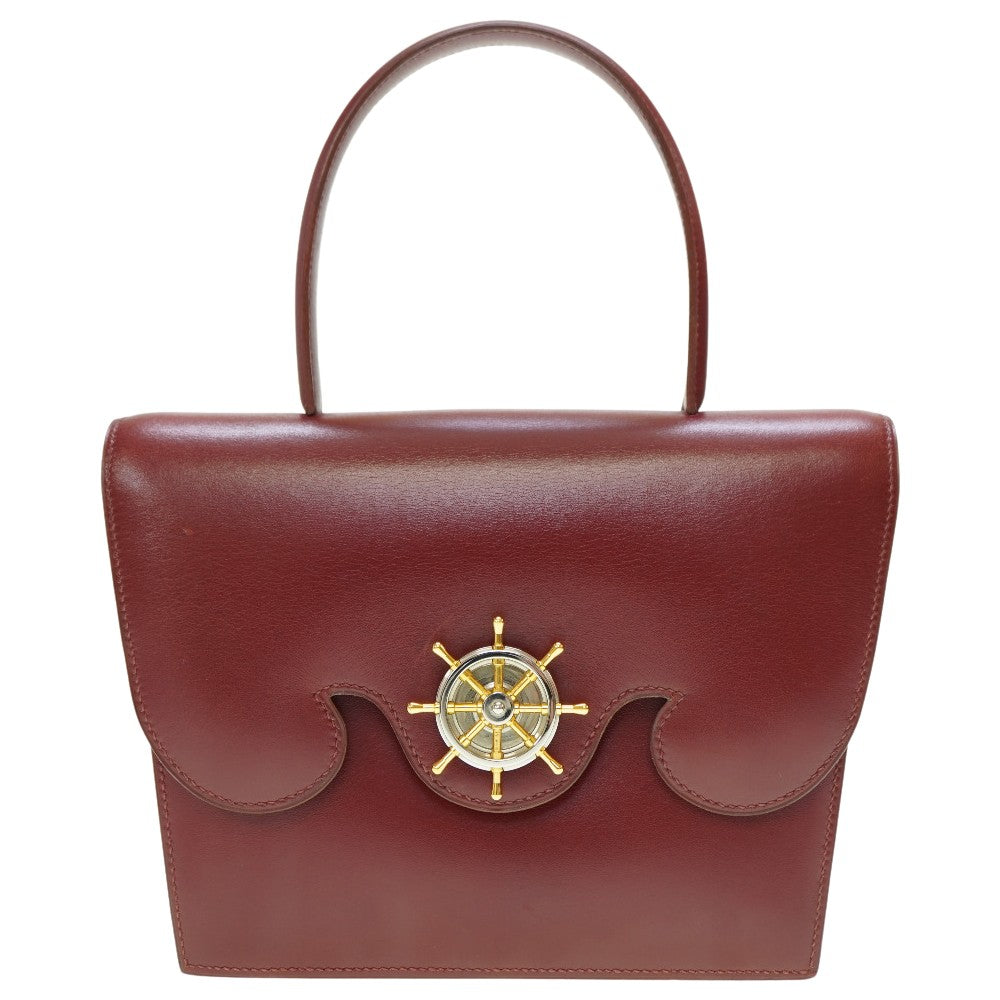 エルメス フリーゲート ボックスカーフ ルージュアッシュ ハンドバッグ 〇V刻印 0037【中古】HERMES ヴィンテージ 赤