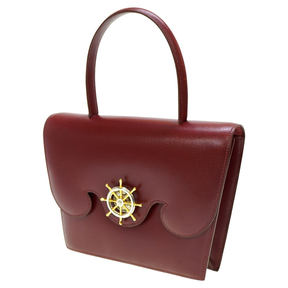 エルメス フリーゲート ボックスカーフ ルージュアッシュ ハンドバッグ 〇V刻印 0037【中古】HERMES ヴィンテージ 赤